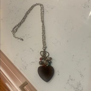 Brighton long necklace with wooden heart